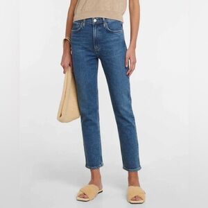 AGOLDE Merrel Mid-Rise Straight Leg Jeans in Classic Blue Wash